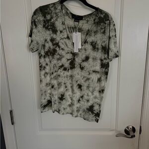 NWT Sanctuary Olive Green/Grey Easy Breezy Peasant Tshirt